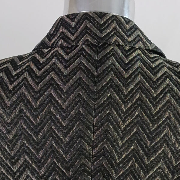 Valentino Black and Gold Chevron Striped Jacket