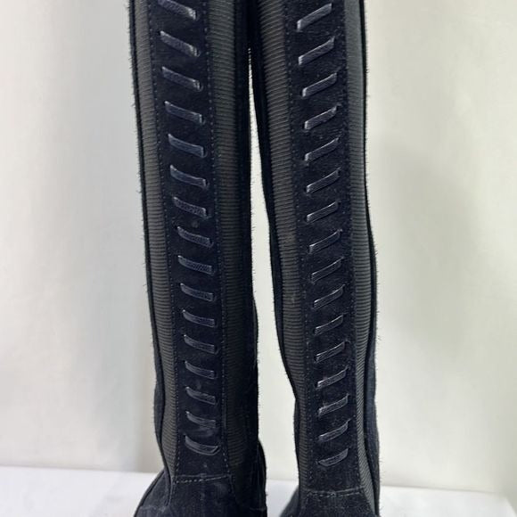 Aquatalia Black Suede Heel Boots