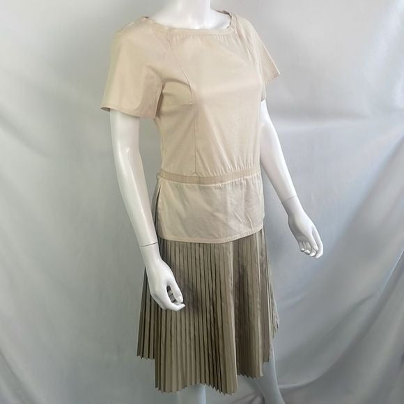 Jill Sander Tan Pleated Bottom Dress
