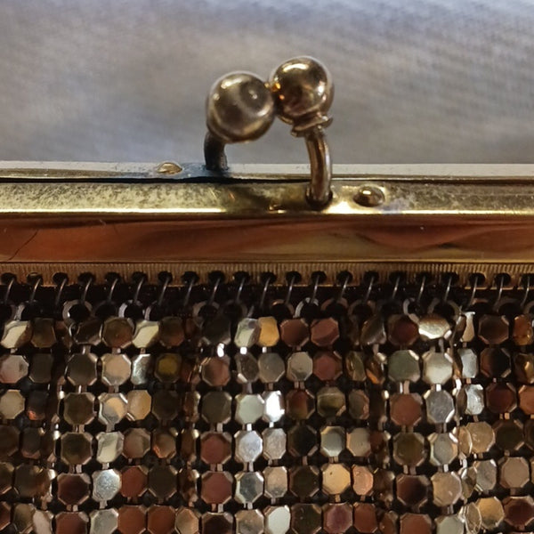 Whiting And Davis Small Gold Vtg Mesh Bag.