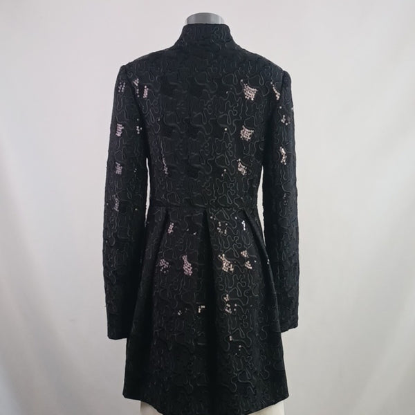 Betsey Johnson Vtg  Embr.Black Sequin 3/4 Jacket.