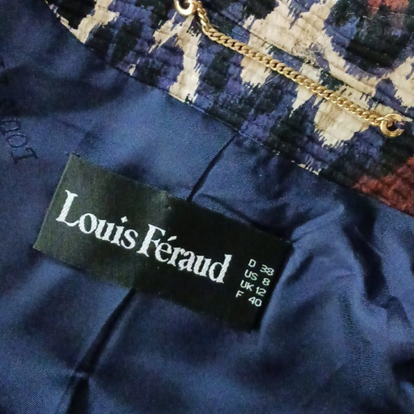 Louis Feraud Multicolor Animal Print High Neck Jacket