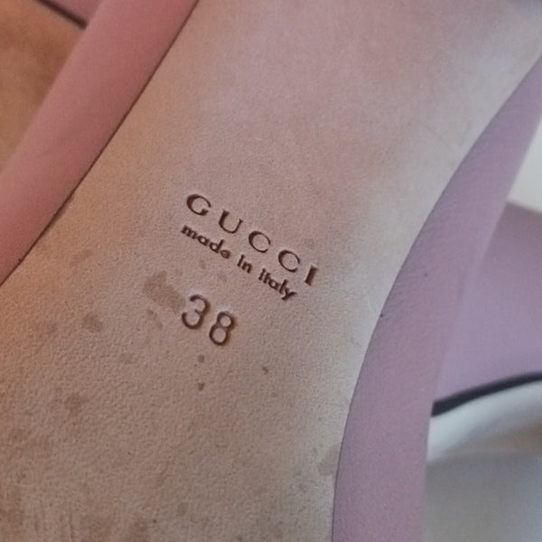 Gucci Horsebit Block Heel Soft Pink Leather Shoes