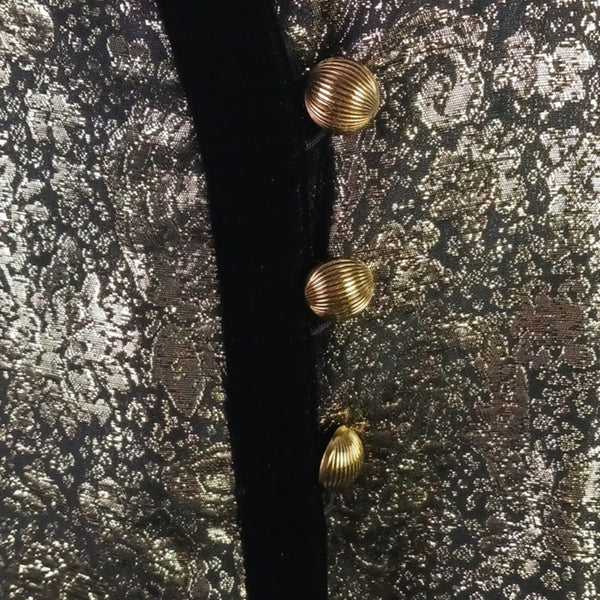 Lanvin Vintage Gold Lamé & Black Velvet Jacket