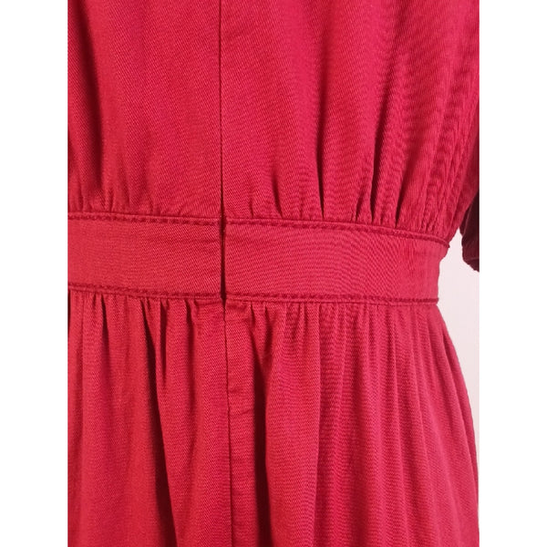 SACHIN & BABI RED SHORT SLEEVE PEASANT DRESS.