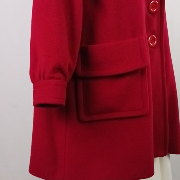 Yves Saint Laurent Vintage Red Wool 3/4 Peacoat