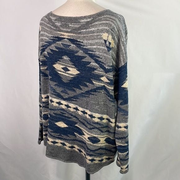 Ralph Lauren Blue Grey Print Sweater