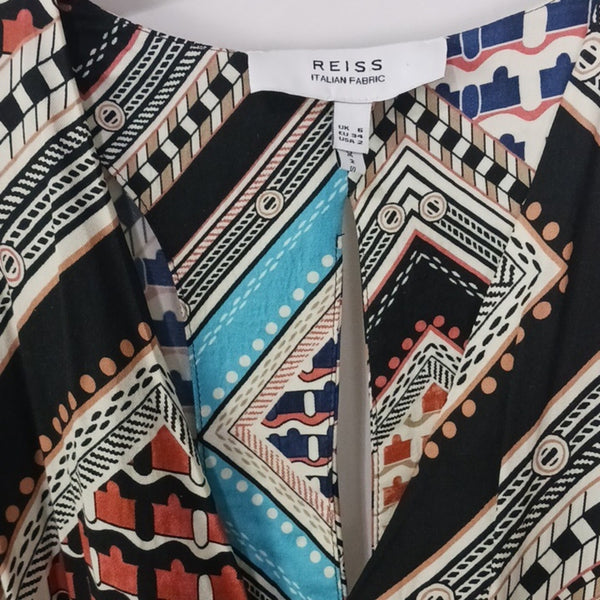 Reiss Multi Scarf Print Long Sleeve W Belt Dress.