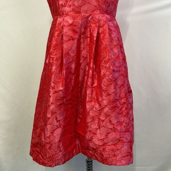 Carmen Marc Valvo NWT Coral Brocade Fit Flare Dress