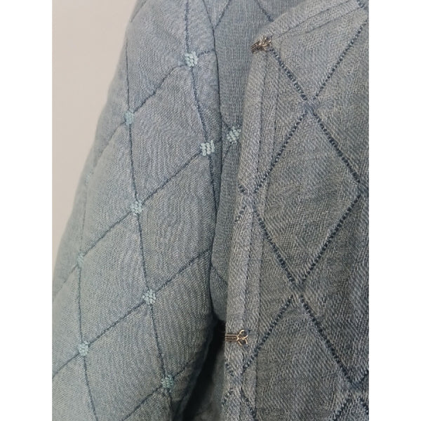 J MCLOUGHLIN DENIM QUILTED JACKET.