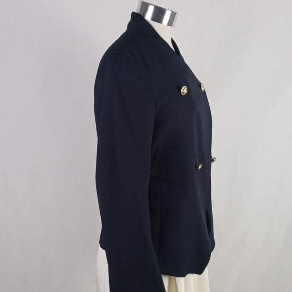 Tara Jarmon Navy Cross Front Double Jacket