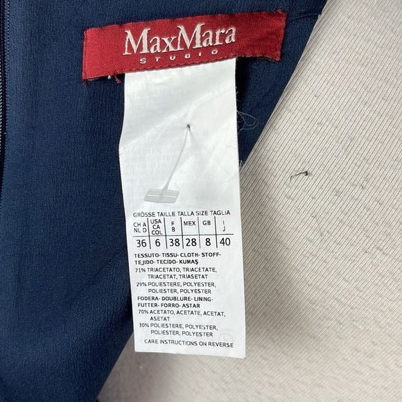 Max Mara Navy Fit Flare Dress