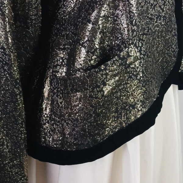 Lanvin Vintage Gold Lamé & Black Velvet Jacket