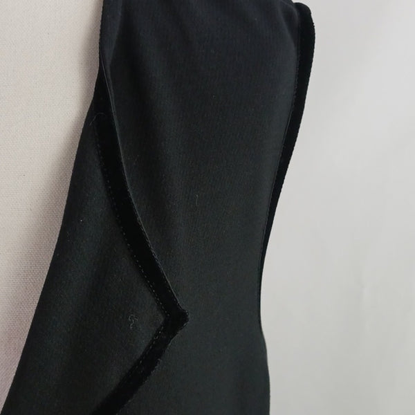 Nissa Black Long W Fringe Sleeveless Vest.