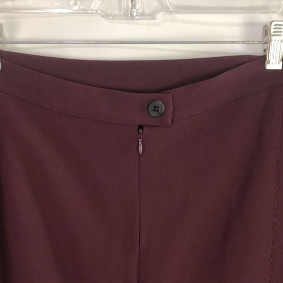Marina Ronaldo Maroon Skirt with Kick Pleat