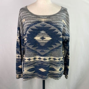 Ralph Lauren Blue Grey Print Sweater