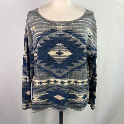 Ralph Lauren Blue Grey Print Sweater