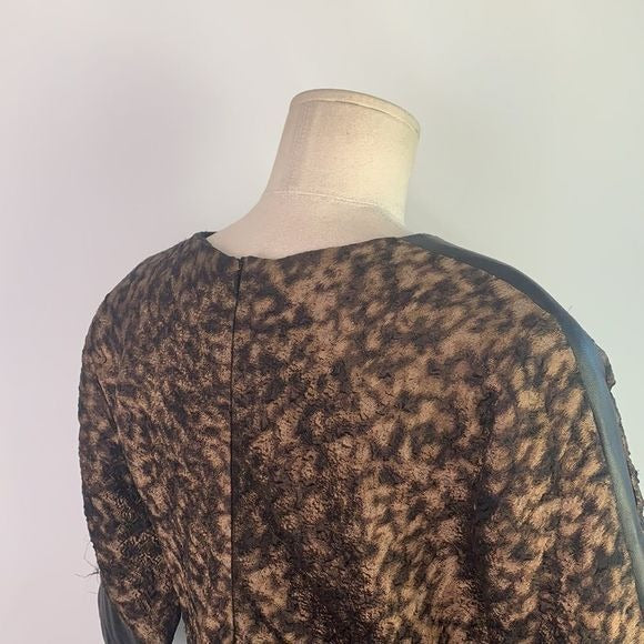 J. Mendel brown black midi dress
