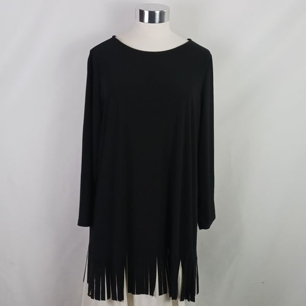 Antthony NWT Black Fringe Top/Skirt Set