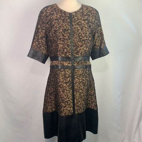 J. Mendel brown black midi dress