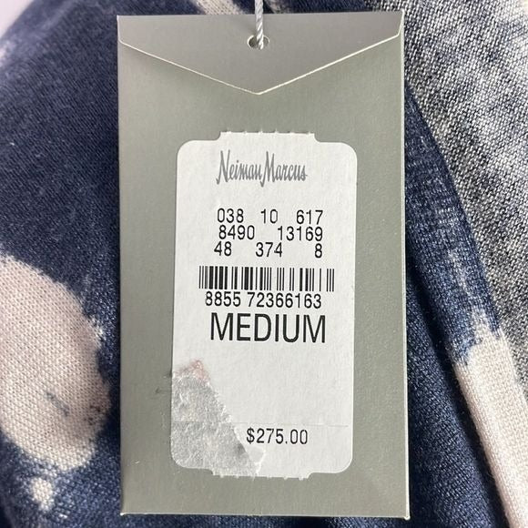 Neiman Marcus NWT Blue Cream Print Cashmere Sweater Set