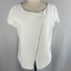Armani Collezioni Ivory Textured Short Sleeve Jacket