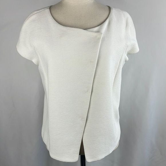 Armani Collezioni Ivory Textured Short Sleeve Jacket