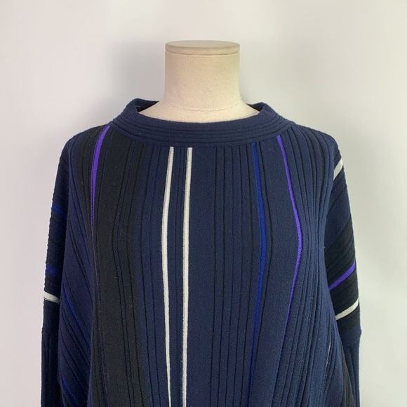 PierAntonioGaspari Black Blue White Ribbed Sweater