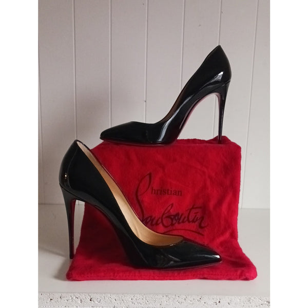 CHRISTIAN LOUBOUTIN PIGALLE FOLLIES PATENT LEATHER PUMPS