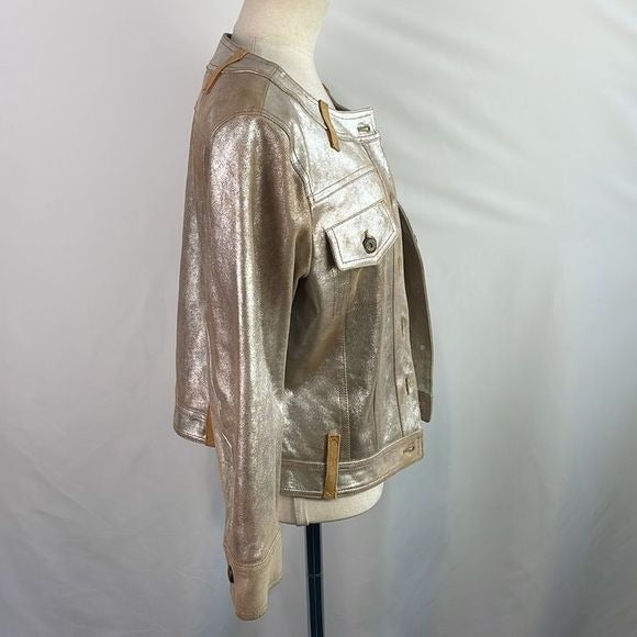 Donald Pliner NWT Metallic Leather Jacket