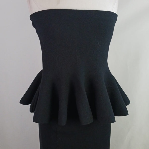 Ann Taylor Black Ruffle Strapless Top/Skirt Set