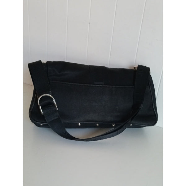 CHRISTIAN DIOR BLK JERSEY HARD CORE SHOULDER BAG.