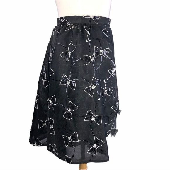 Rare Vintage Black Bow Tie Skirt & Jacket Set
