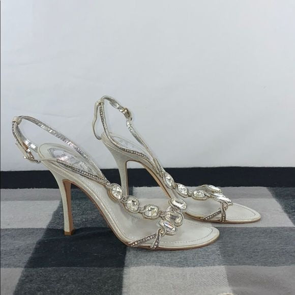 Rene Caovilla Crystal Ankle Strap Heels