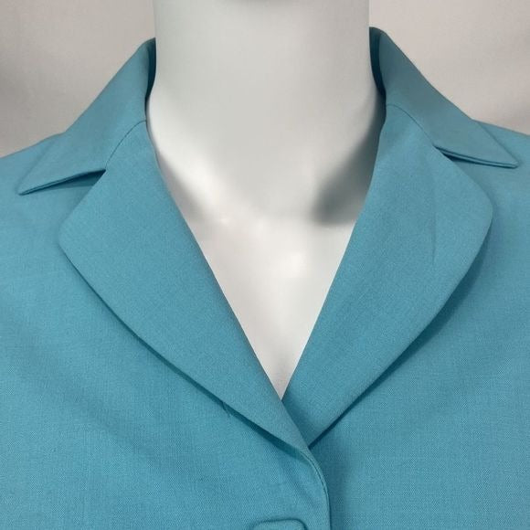 Moschino Blue w Beaded Buttons Belt Jacket