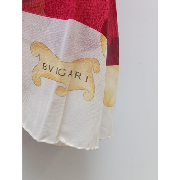 BULGARI RED PRINT W CREAM/ GOLD SCARF