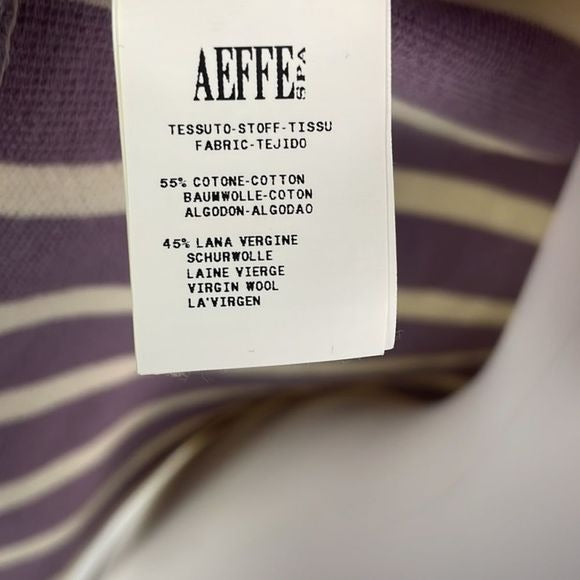 Moschino Purple and Cream Striped With Rope Cardigan