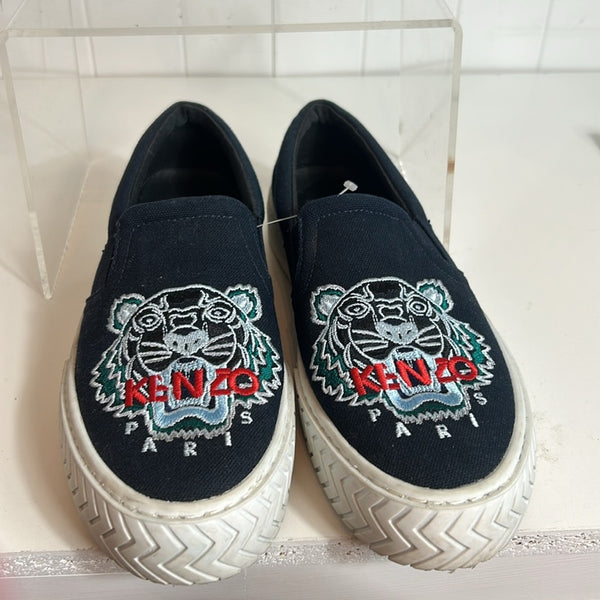 Kenzo Blue Lion Slip Ons Sneakers