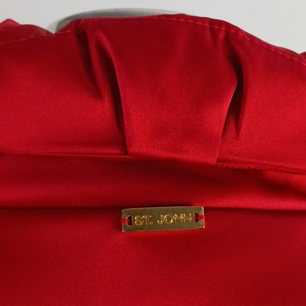 St. John Red Quilted Satin Jacket NWT