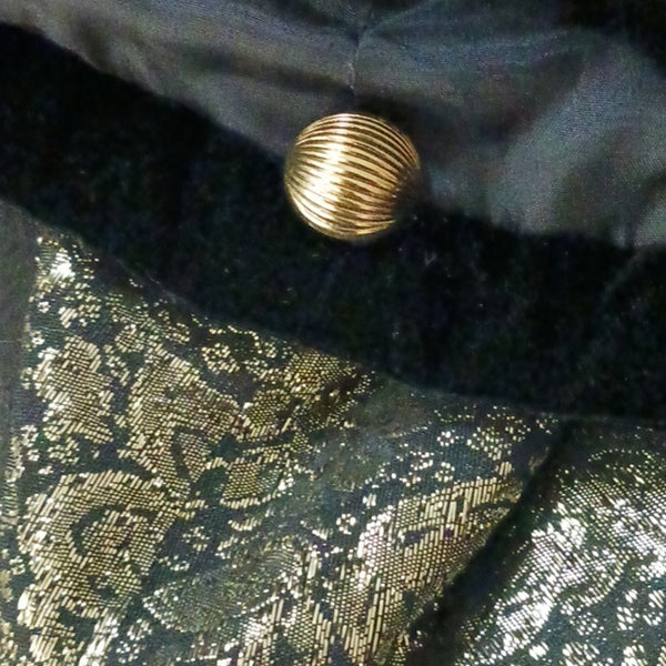 Lanvin Vintage Gold Lamé & Black Velvet Jacket