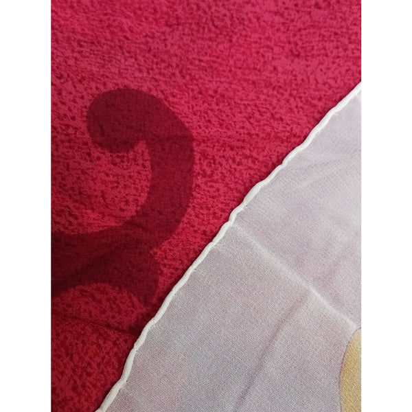BULGARI RED PRINT W CREAM/ GOLD SCARF