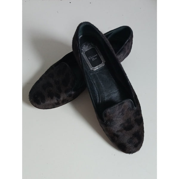 CHRISTIAN DIOR ANIMAL PRINT  PONY SHOES.