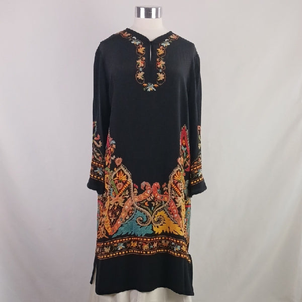Etro Blk W Floral Print Silk TunicDress.