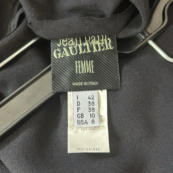 Jean Paul Gaultier Black Vintage Silk Wrap Skirt