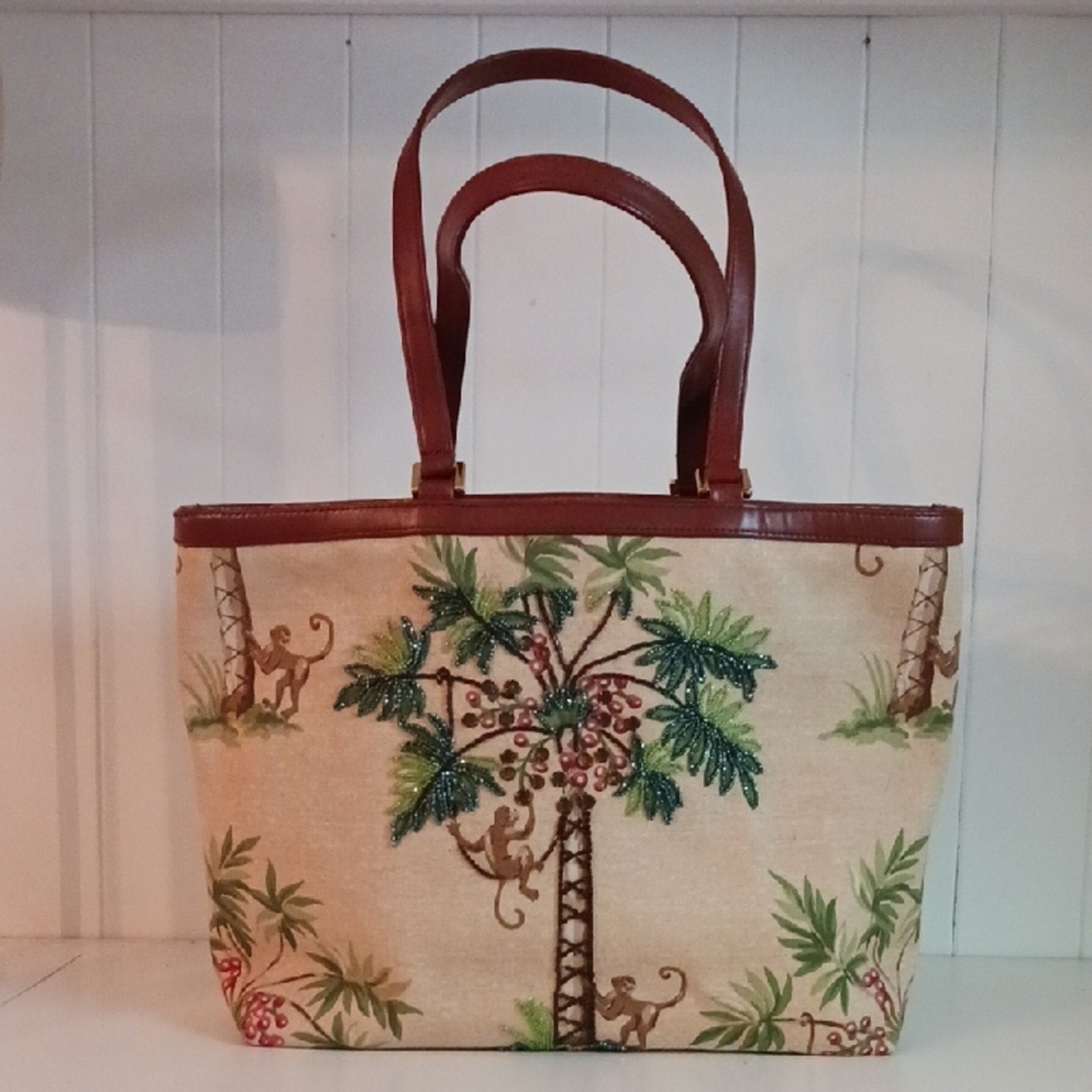 Isabella Fiore Vintage Monkey In Tree Bag