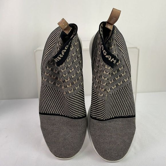Salvatore Ferragamo Tan Black Sock Sneakers