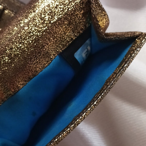 FENDI Gold Shimmer Bifold Wallet