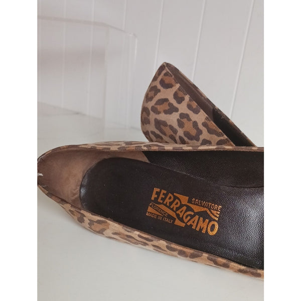 SALVATORE FERRAGAMO ANIMAL PRINT PONY PUMPS