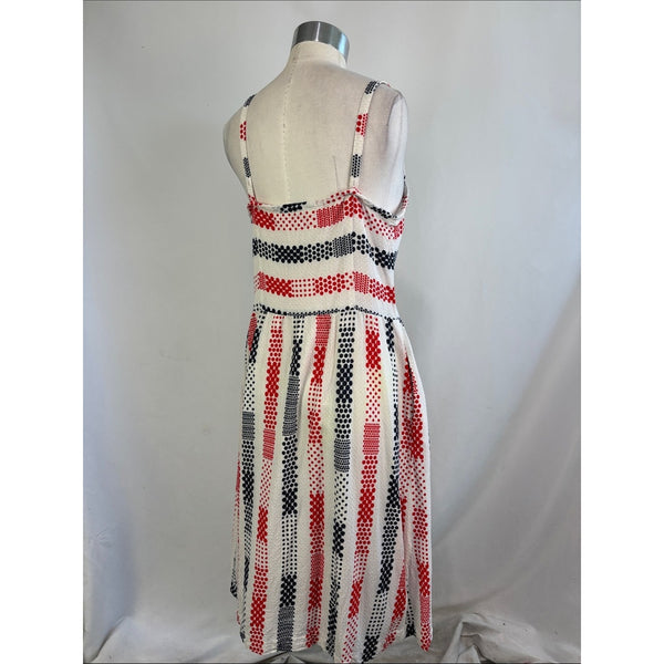 BROOKS BROTHERS WHITE W RED BLUE DOTS SUNDRESS