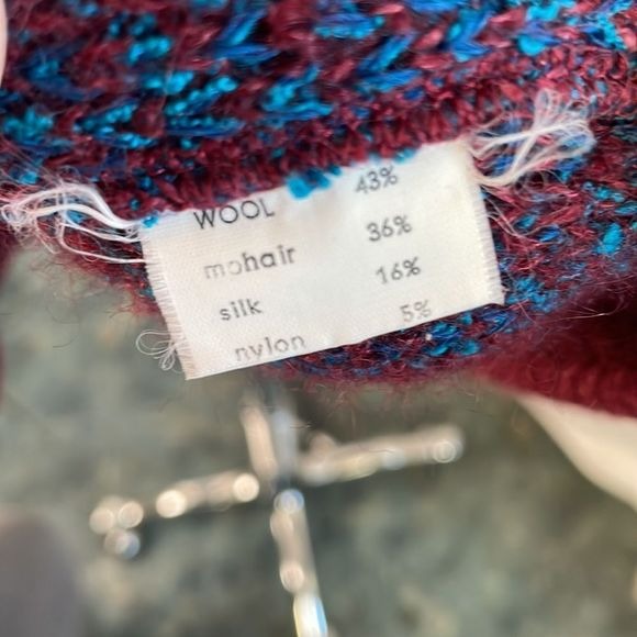 Missoni Vintage Wine Blue Plaid 80’s Cardigan